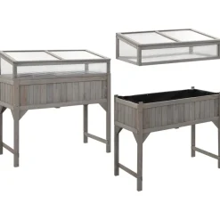 Jalallinen kasvihuoneellinen istutuslaatikko 110x54x120cm kuusi