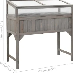 Jalallinen kasvihuoneellinen istutuslaatikko 110x54x120cm kuusi