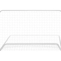 Jalkapallomaalit verkolla, 2kpl, teräs, 182x61x122cm, valkoinen