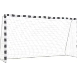 Jalkapallomaali, 300x160x90cm, metalli, musta/valkoinen