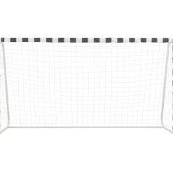 Jalkapallomaali, 300x160x90cm, metalli, musta/valkoinen