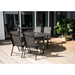 Jatkettava ruokapöytä Venture Home Marbella, ø140cm, musta