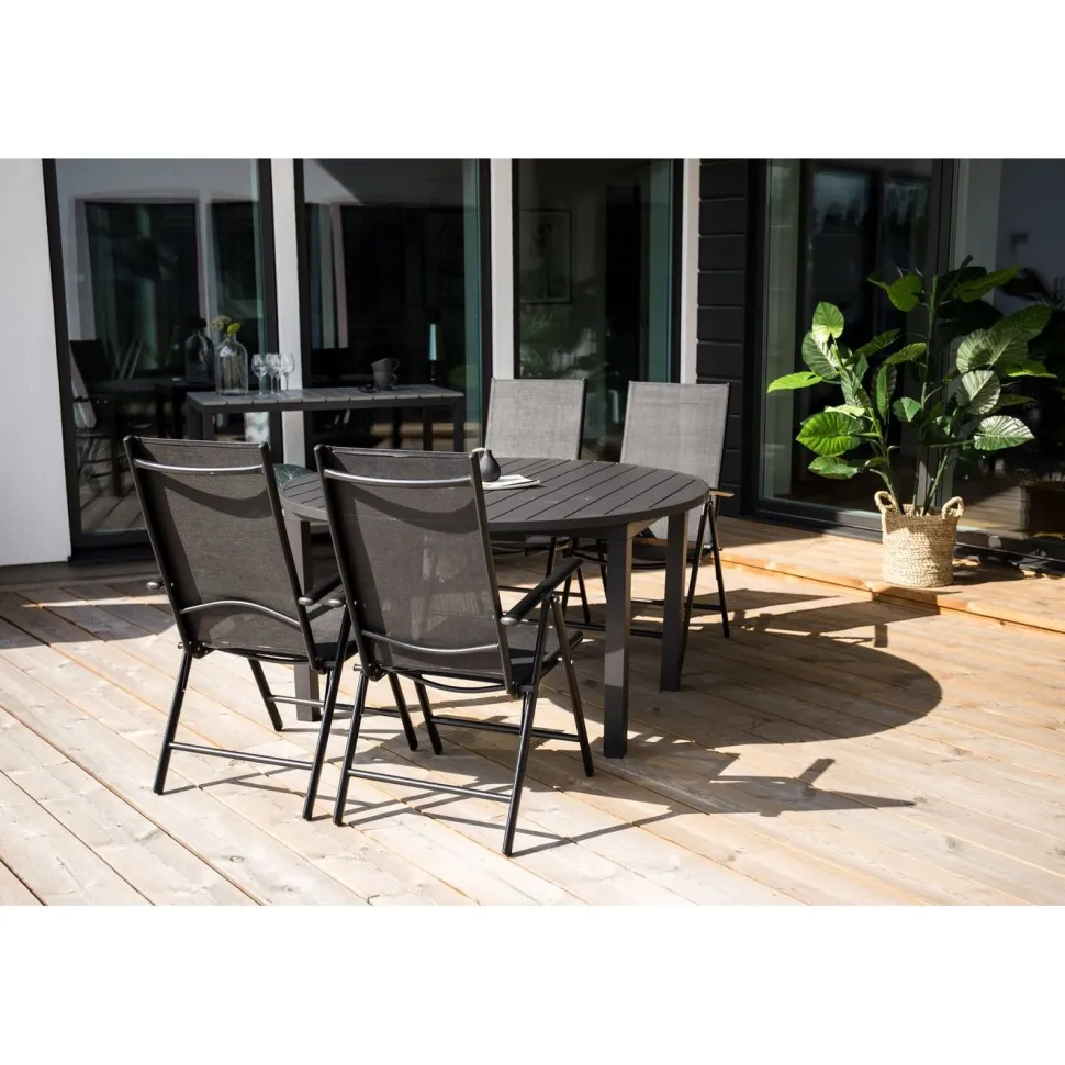 Jatkettava ruokapöytä Venture Home Marbella, ø140cm, musta