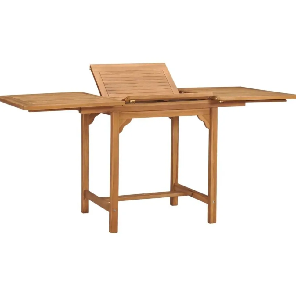 Jatkettava puutarhapöytä 75x160x80 cm tiikki