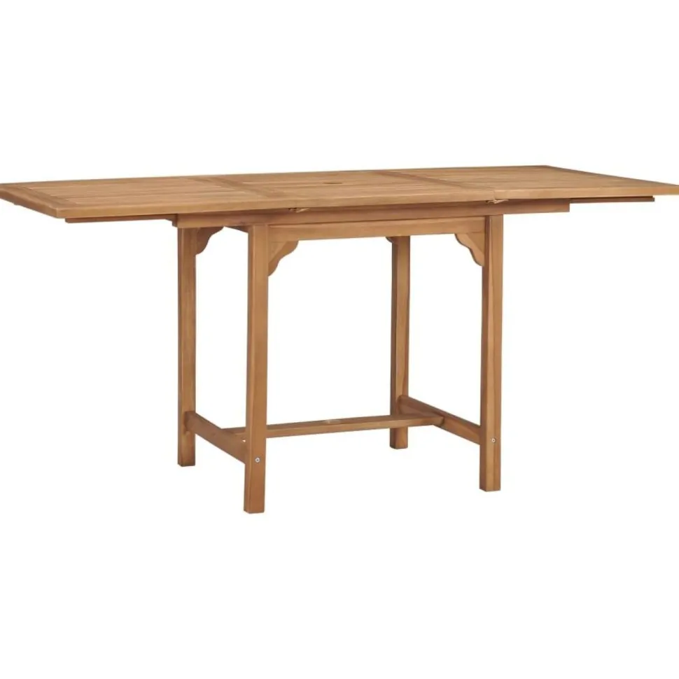 Jatkettava puutarhapöytä 75x160x80 cm tiikki