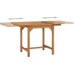 Jatkettava puutarhapöytä 75x160x80 cm tiikki