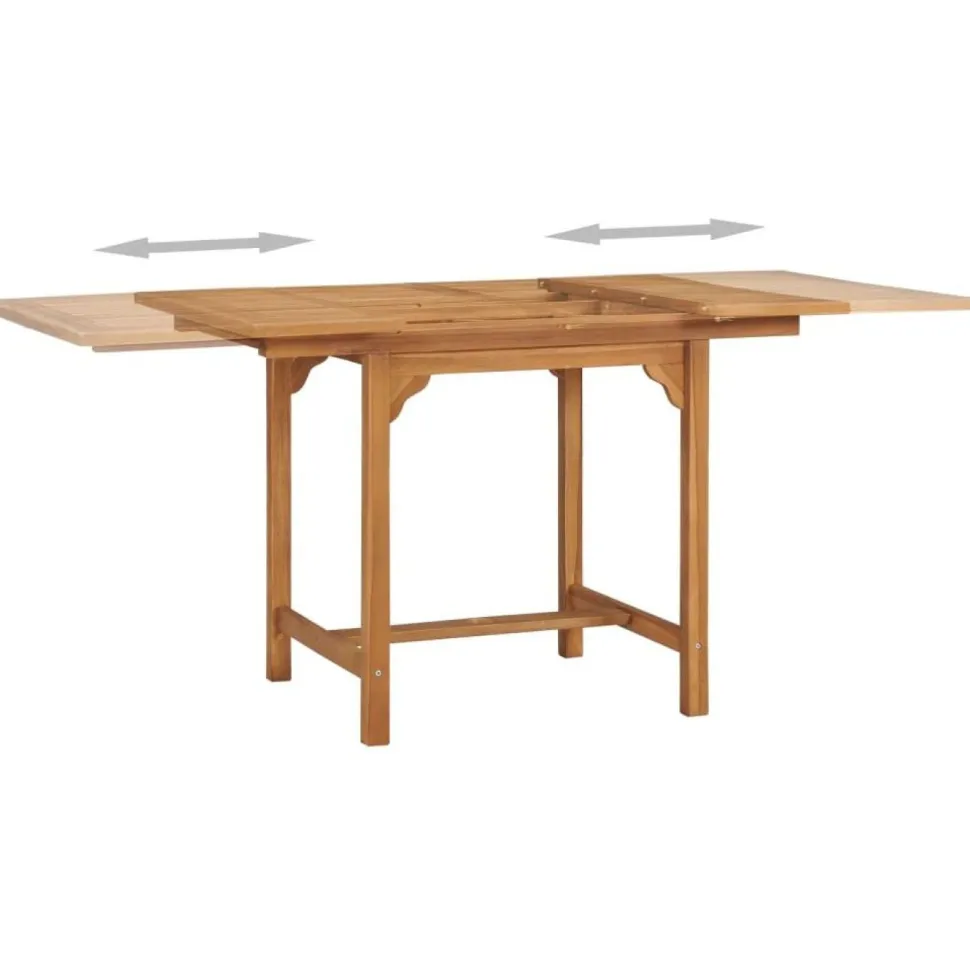 Jatkettava puutarhapöytä 75x160x80 cm tiikki