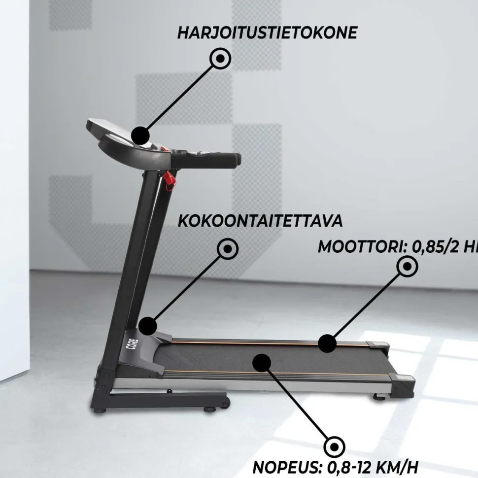 Juoksumatto Core V2 12km/h taitettava