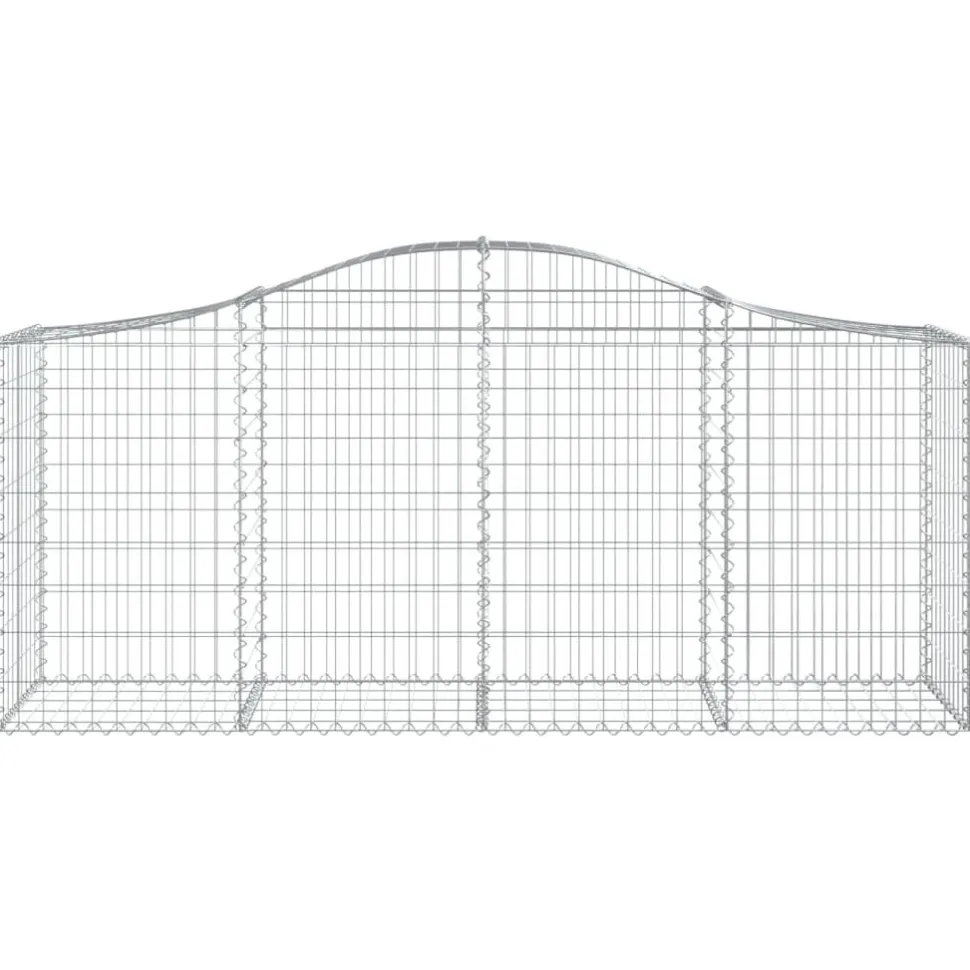 Kaareva kivikori 200x50x40/60 cm galvanoitua rautaa