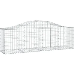 Kaareva kivikori 200x50x40/60 cm galvanoitua rautaa