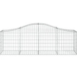 Kaareva kivikori 200x50x40/60 cm galvanoitua rautaa