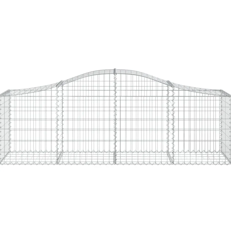 Kaareva kivikori 200x50x40/60 cm galvanoitua rautaa