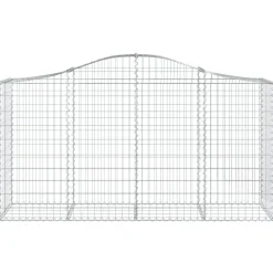 Kaareva kivikori 200x50x40/60 cm galvanoitua rautaa
