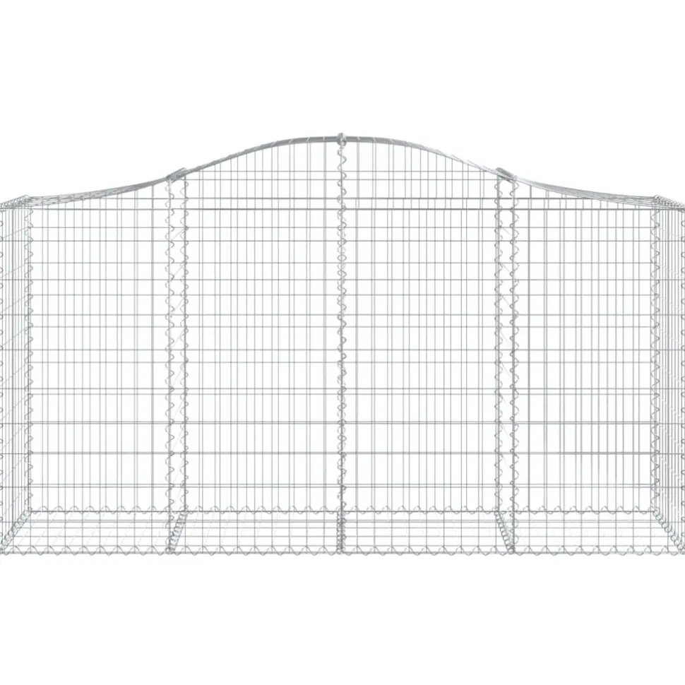 Kaareva kivikori 200x50x40/60 cm galvanoitua rautaa