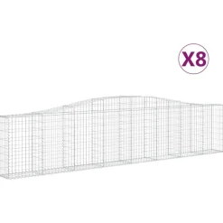 Kaareva kivikori 200x50x40/60 cm galvanoitua rautaa