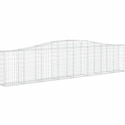Kaareva kivikori 200x50x40/60 cm galvanoitua rautaa