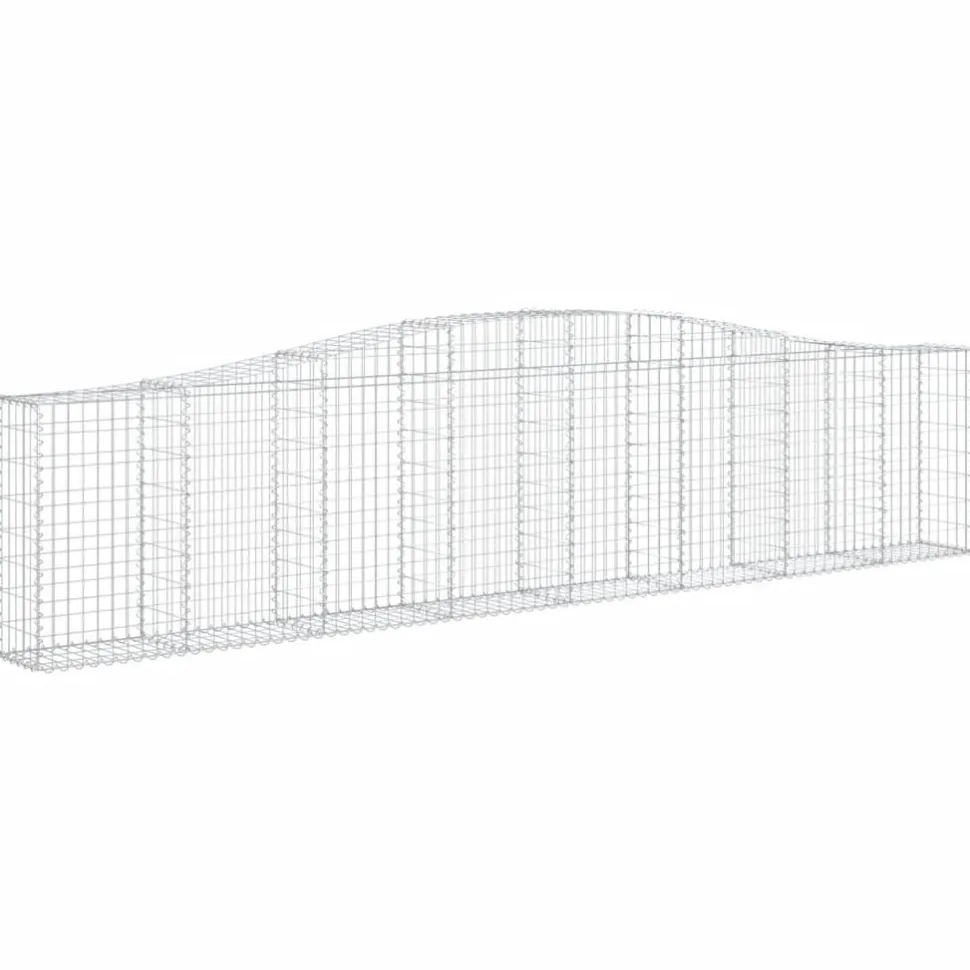Kaareva kivikori 200x50x40/60 cm galvanoitua rautaa