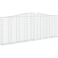 Kaareva kivikori 200x50x40/60 cm galvanoitua rautaa