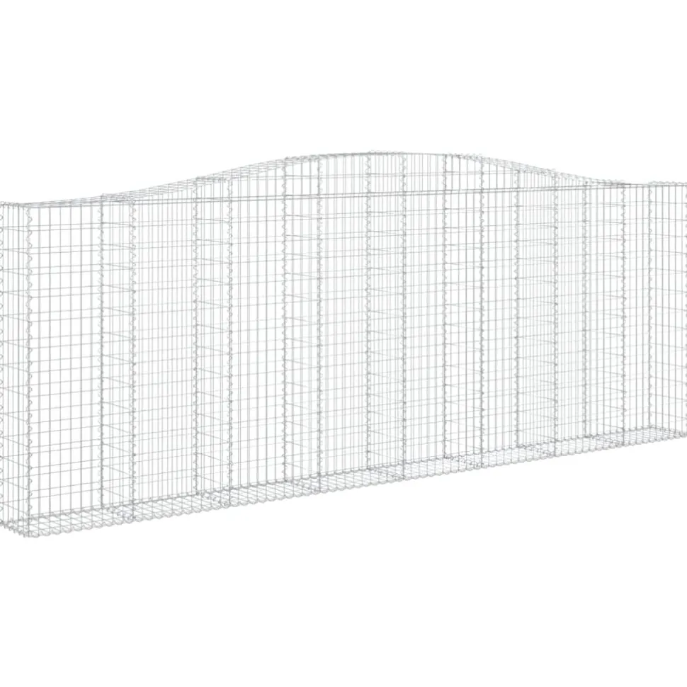 Kaareva kivikori 200x50x40/60 cm galvanoitua rautaa