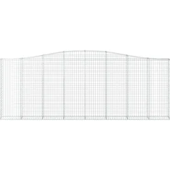 Kaareva kivikori 200x50x40/60 cm galvanoitua rautaa