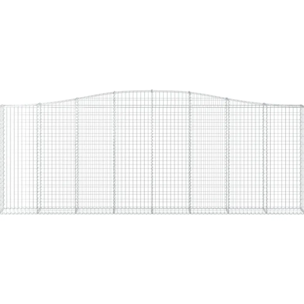 Kaareva kivikori 200x50x40/60 cm galvanoitua rautaa