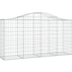 Kaareva kivikori 200x50x40/60 cm galvanoitua rautaa