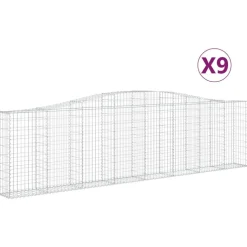 Kaareva kivikori 200x50x40/60 cm galvanoitua rautaa