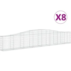 Kaareva kivikori 200x50x40/60 cm galvanoitua rautaa