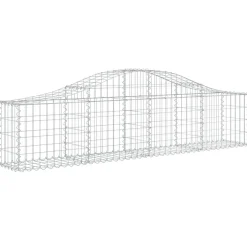 Kaareva kivikori 200x50x40/60 cm galvanoitua rautaa