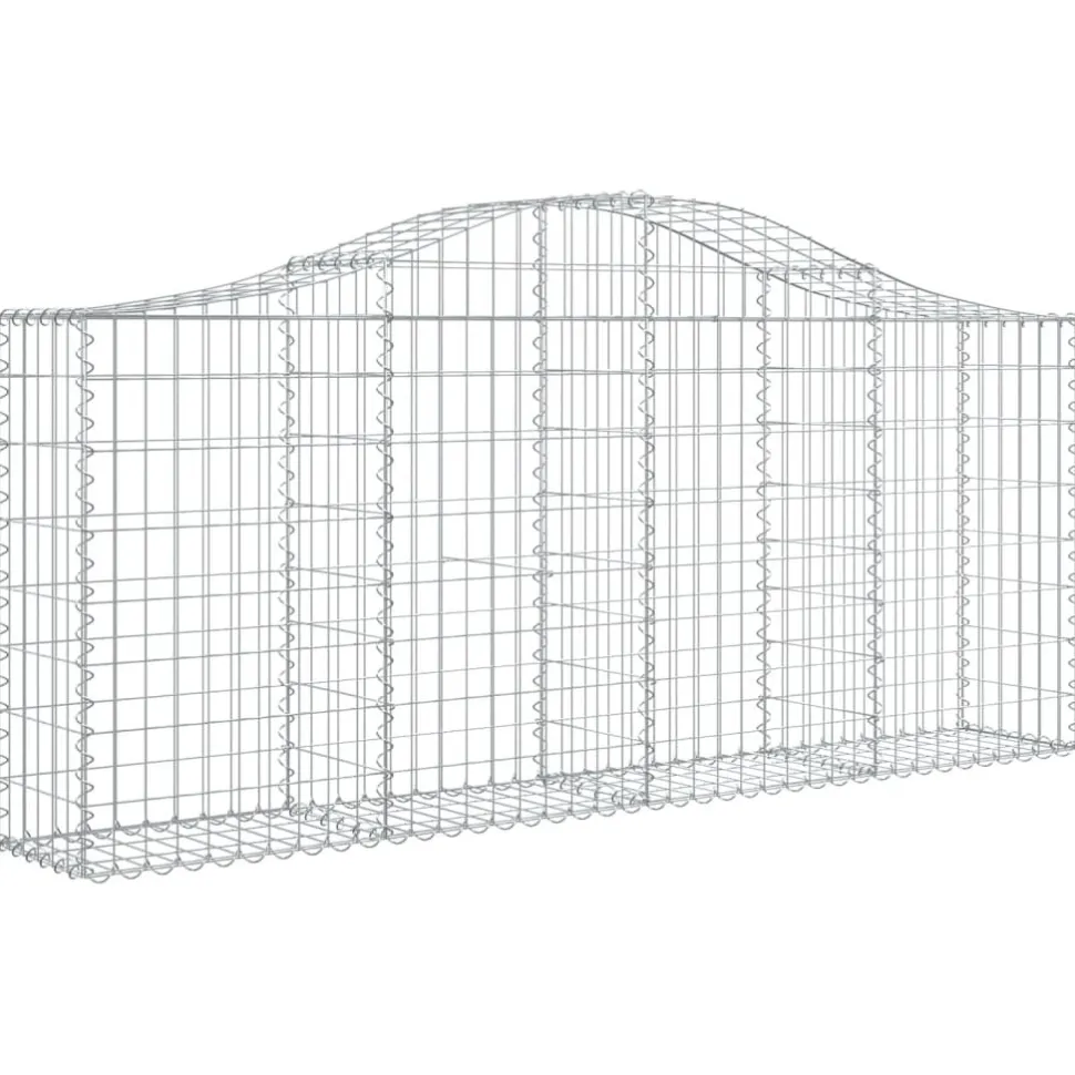Kaareva kivikori 200x50x40/60 cm galvanoitua rautaa