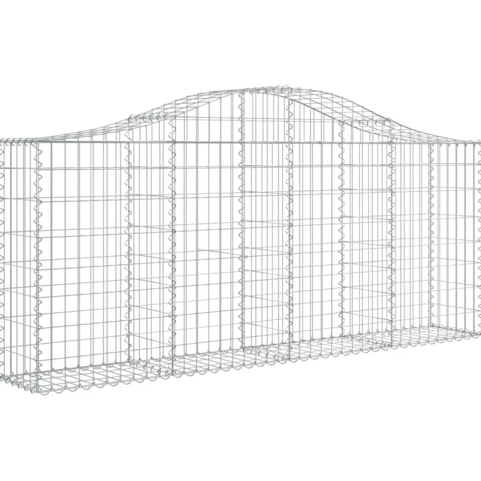 Kaareva kivikori 200x50x40/60 cm galvanoitua rautaa