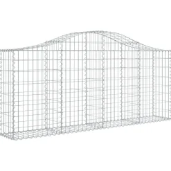 Kaareva kivikori 200x50x40/60 cm galvanoitua rautaa