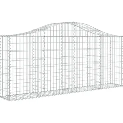 Kaareva kivikori 200x50x40/60 cm galvanoitua rautaa
