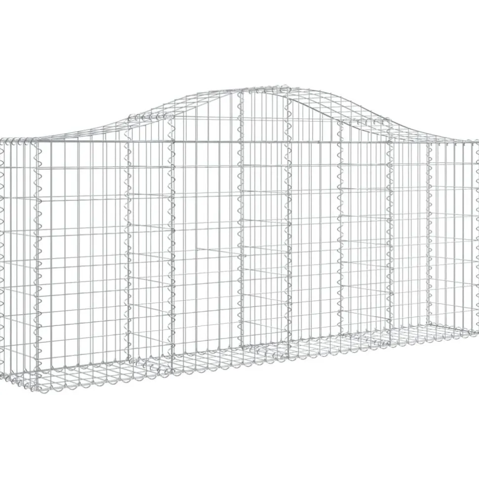 Kaareva kivikori 200x50x40/60 cm galvanoitua rautaa