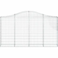 Kaareva kivikori 200x50x40/60 cm galvanoitua rautaa