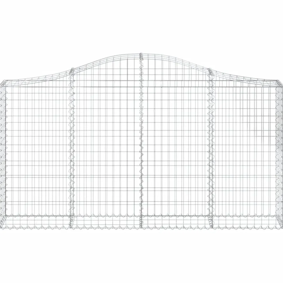 Kaareva kivikori 200x50x40/60 cm galvanoitua rautaa