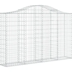 Kaareva kivikori 200x50x40/60 cm galvanoitua rautaa