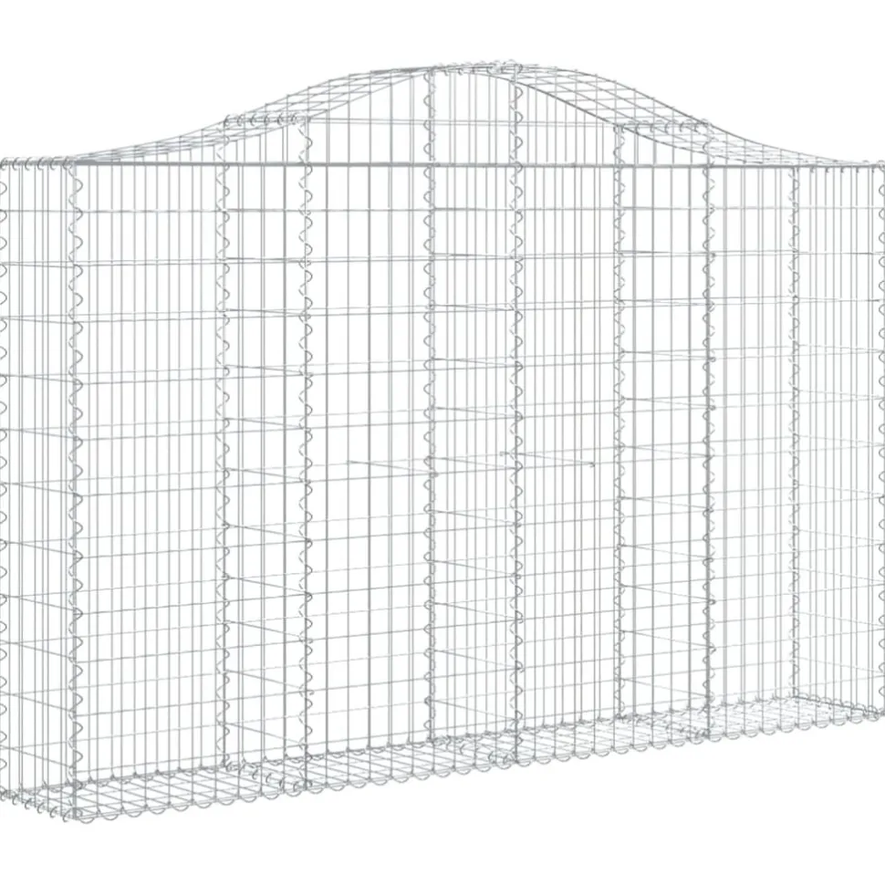Kaareva kivikori 200x50x40/60 cm galvanoitua rautaa