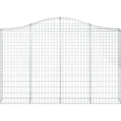 Kaareva kivikori 200x50x40/60 cm galvanoitua rautaa