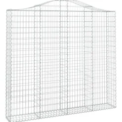Kaareva kivikori 200x50x40/60 cm galvanoitua rautaa