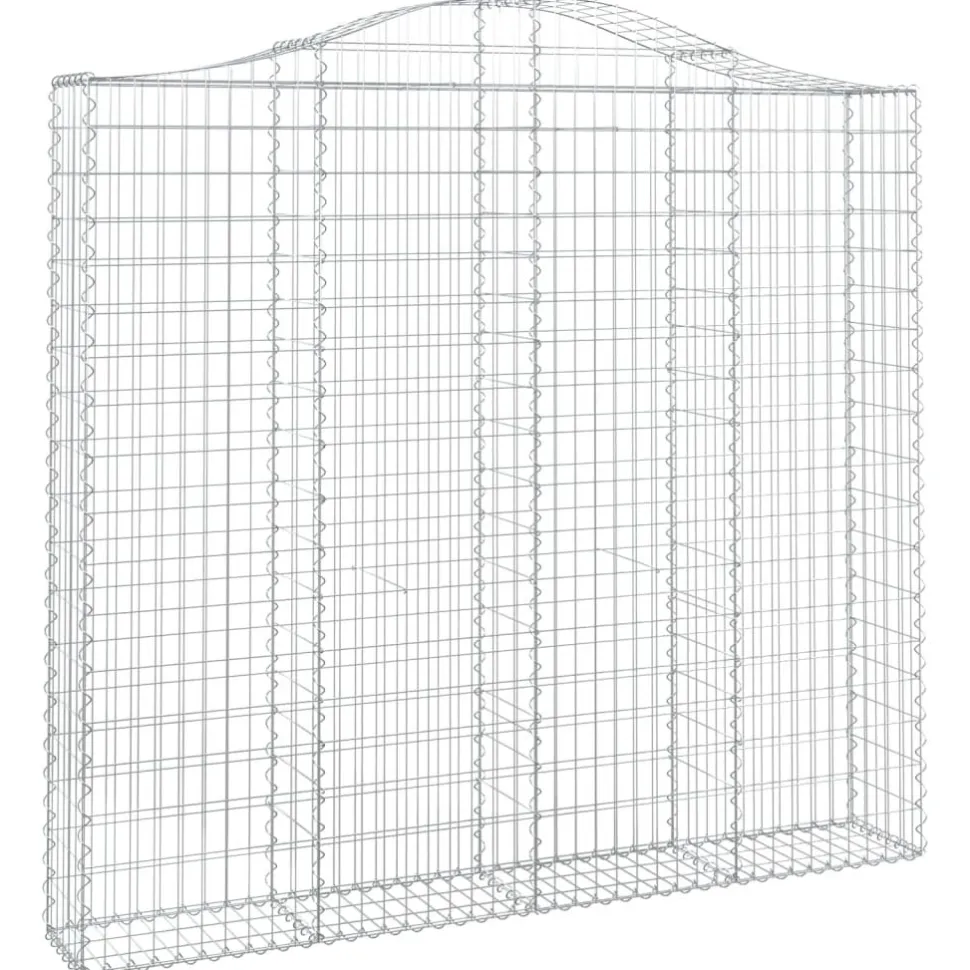 Kaareva kivikori 200x50x40/60 cm galvanoitua rautaa