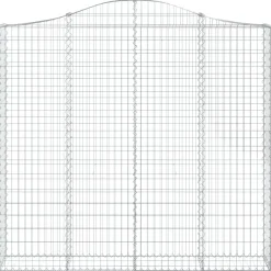 Kaareva kivikori 200x50x40/60 cm galvanoitua rautaa