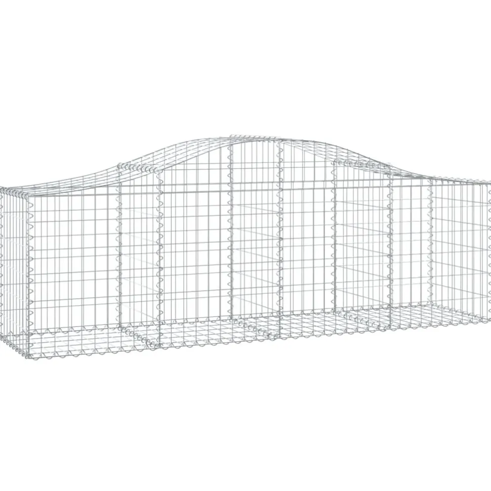 Kaareva kivikori 200x50x40/60 cm galvanoitua rautaa