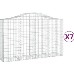 Kaareva kivikori 200x50x40/60 cm galvanoitua rautaa