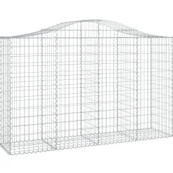 Kaareva kivikori 200x50x40/60 cm galvanoitua rautaa