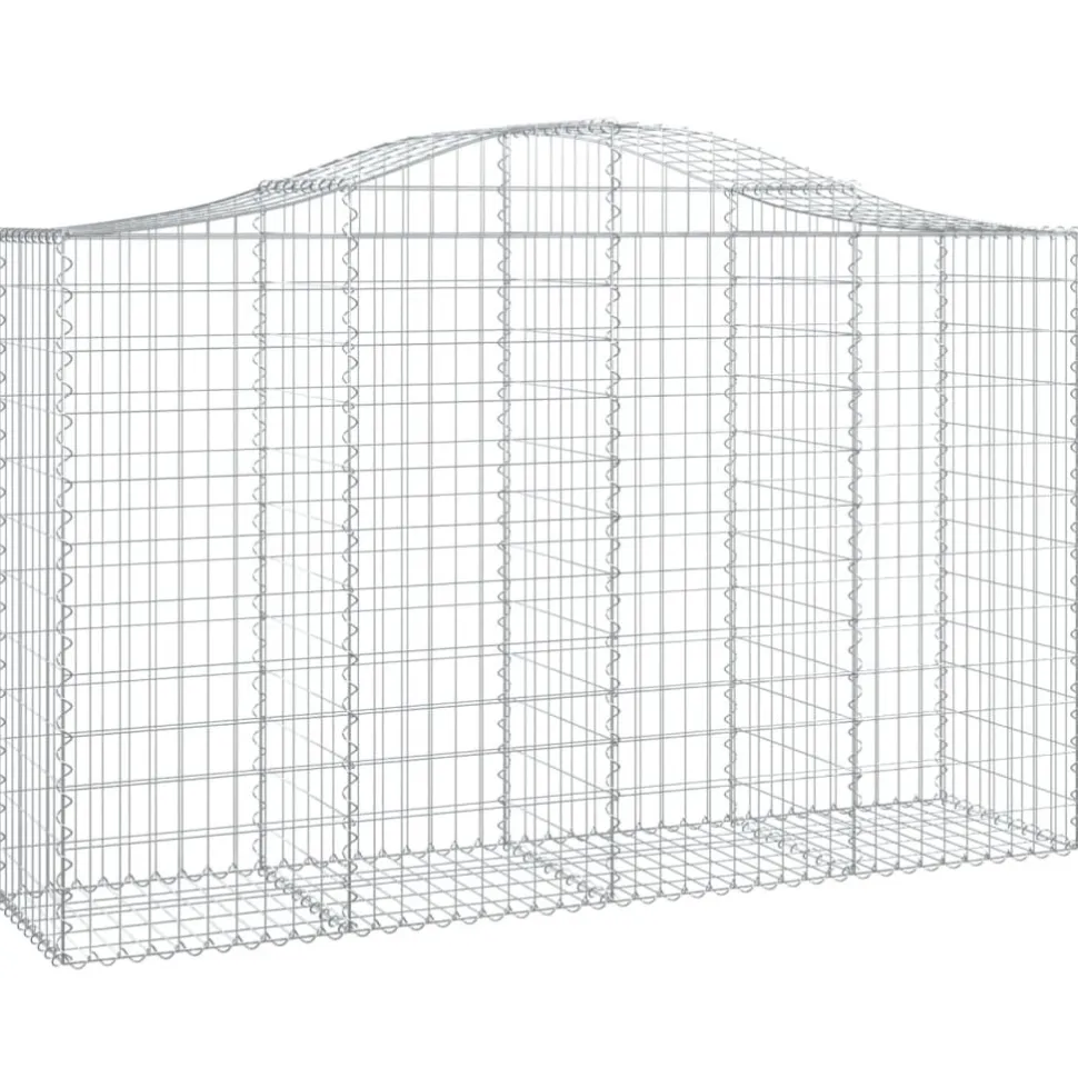 Kaareva kivikori 200x50x40/60 cm galvanoitua rautaa