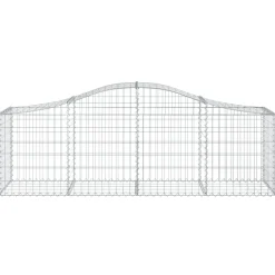 Kaareva kivikori 200x50x40/60 cm galvanoitua rautaa