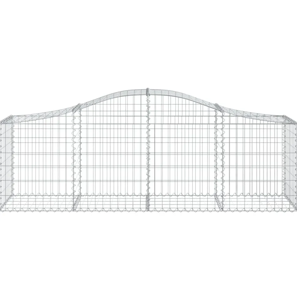 Kaareva kivikori 200x50x40/60 cm galvanoitua rautaa