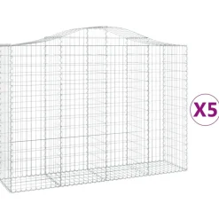 Kaareva kivikori 200x50x40/60 cm galvanoitua rautaa