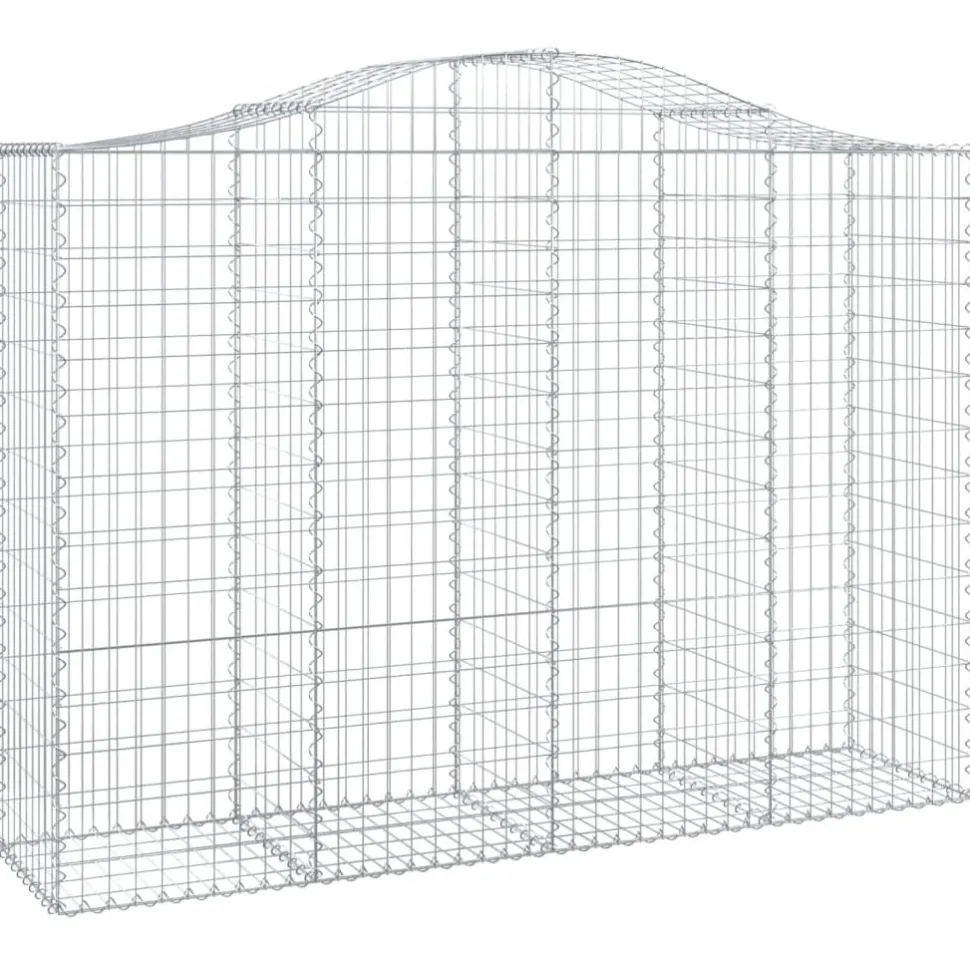 Kaareva kivikori 200x50x40/60 cm galvanoitua rautaa